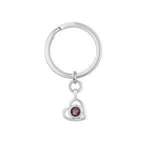 Silver Hidden Photo Keychain on its split ring, full view